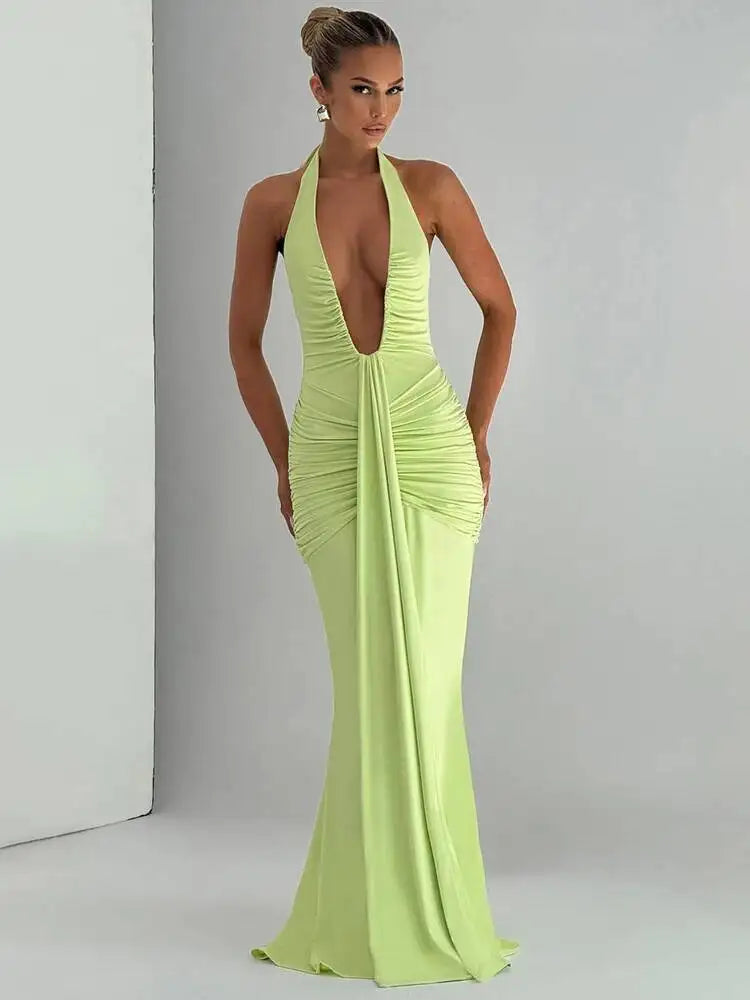 The Midnight V-Drape Maxi