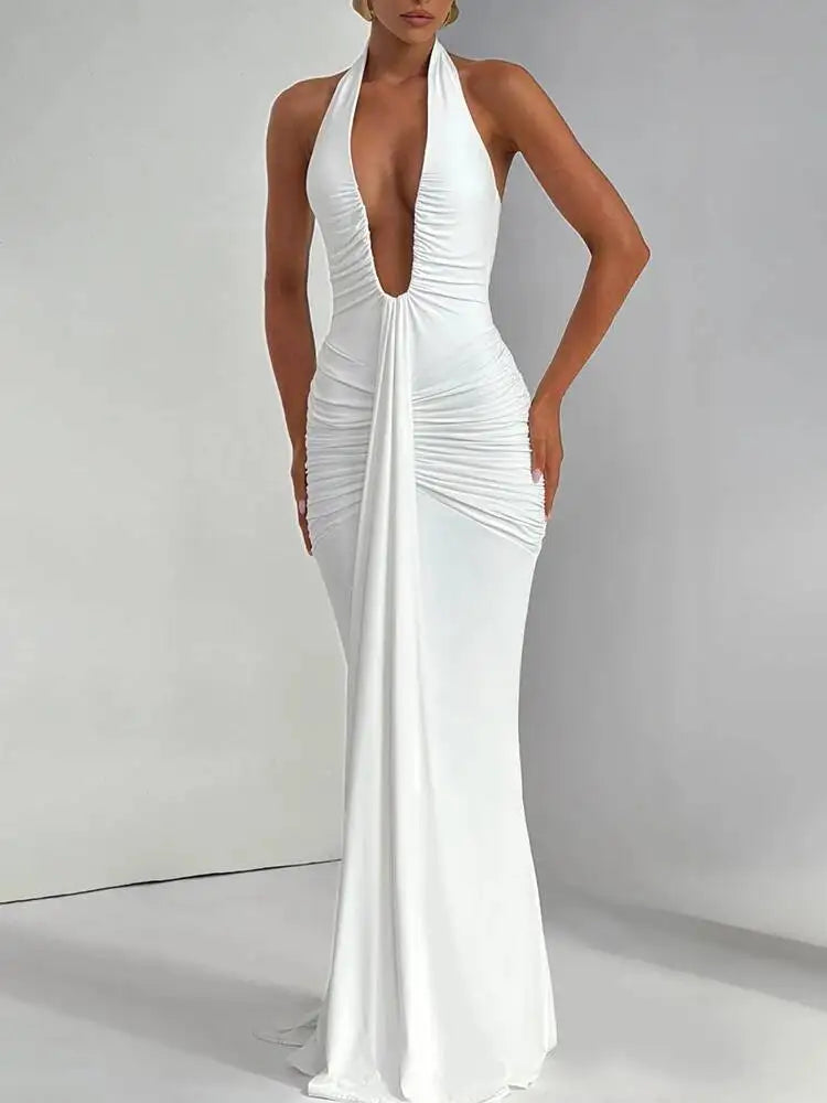 The Midnight V-Drape Maxi
