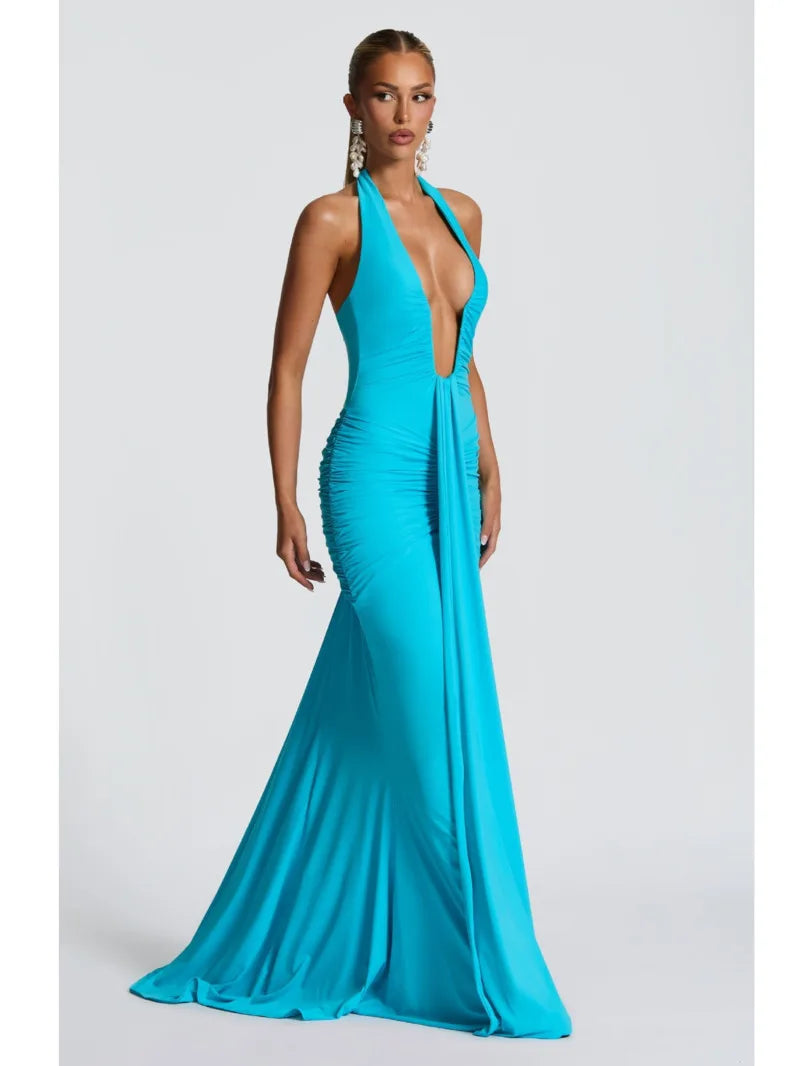 The Midnight V-Drape Maxi