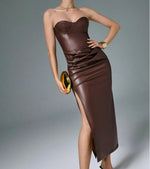 The Solstice Leather Slit Maxi