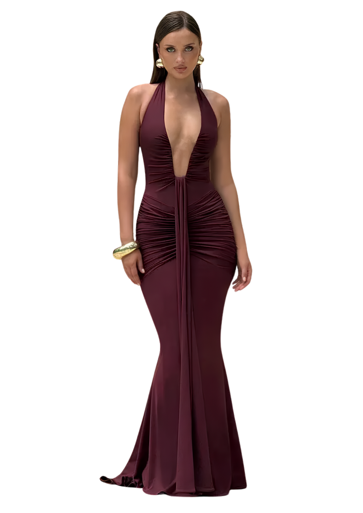 The Midnight V-Drape Maxi